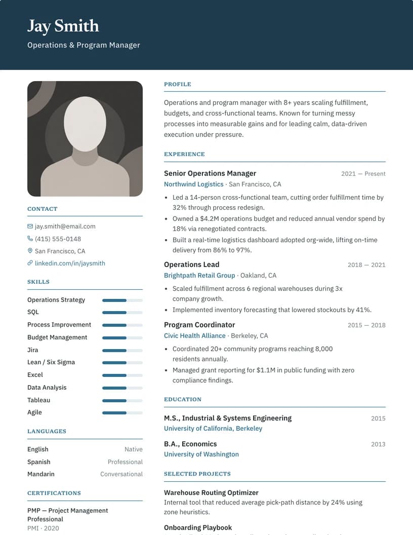 Banner résumé template preview